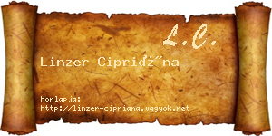 Linzer Cipriána névjegykártya